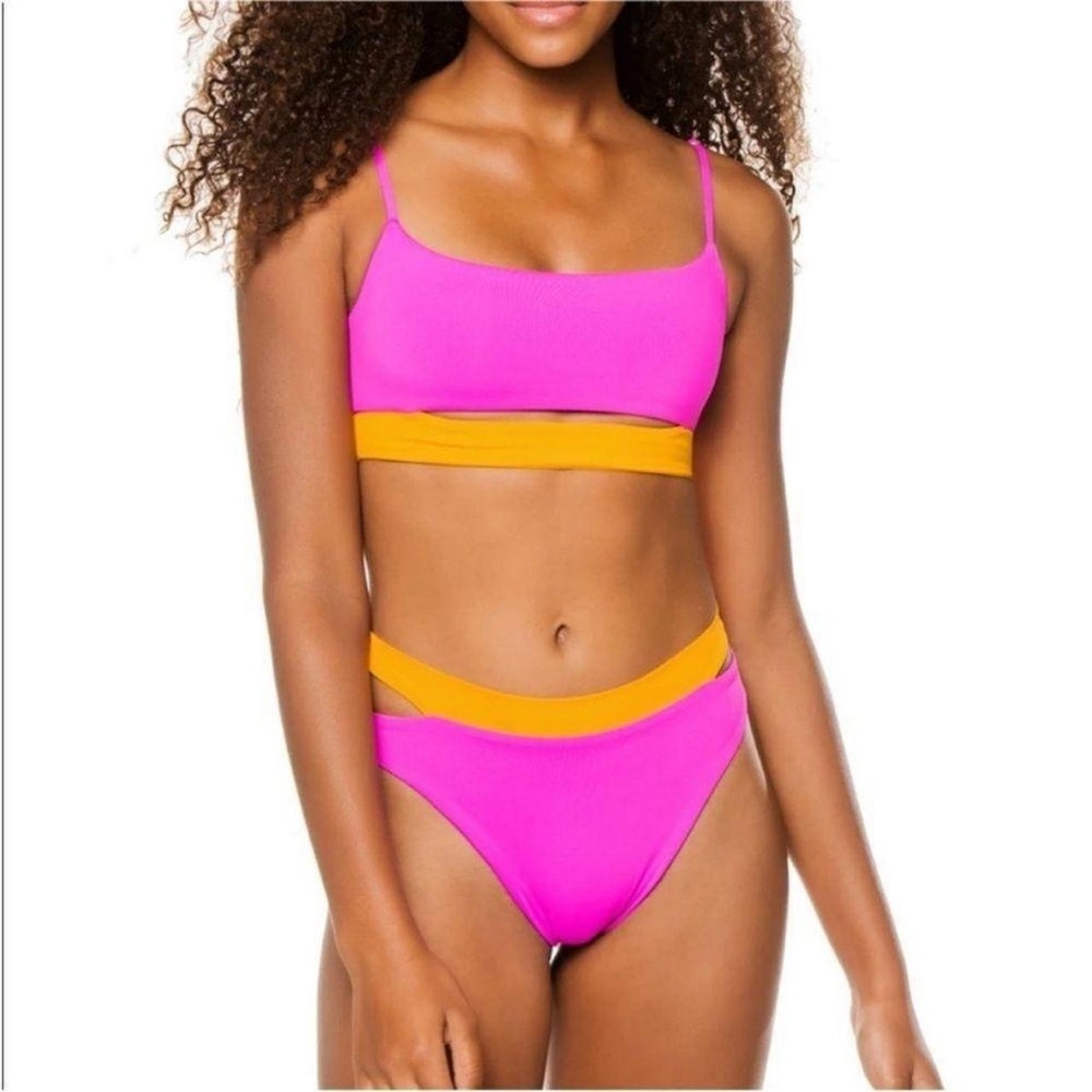 L*Space Women's Multi Color Block Cutout Bikini Set